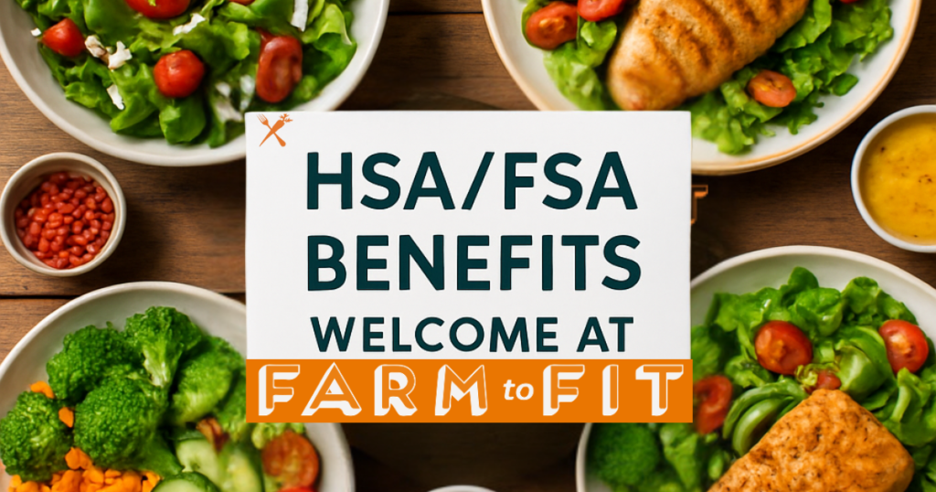 HSA/FSA Benefits Available tag with plates of food