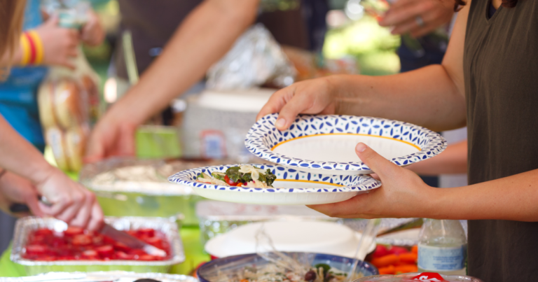 Hands serving 4th of July Side Dishes